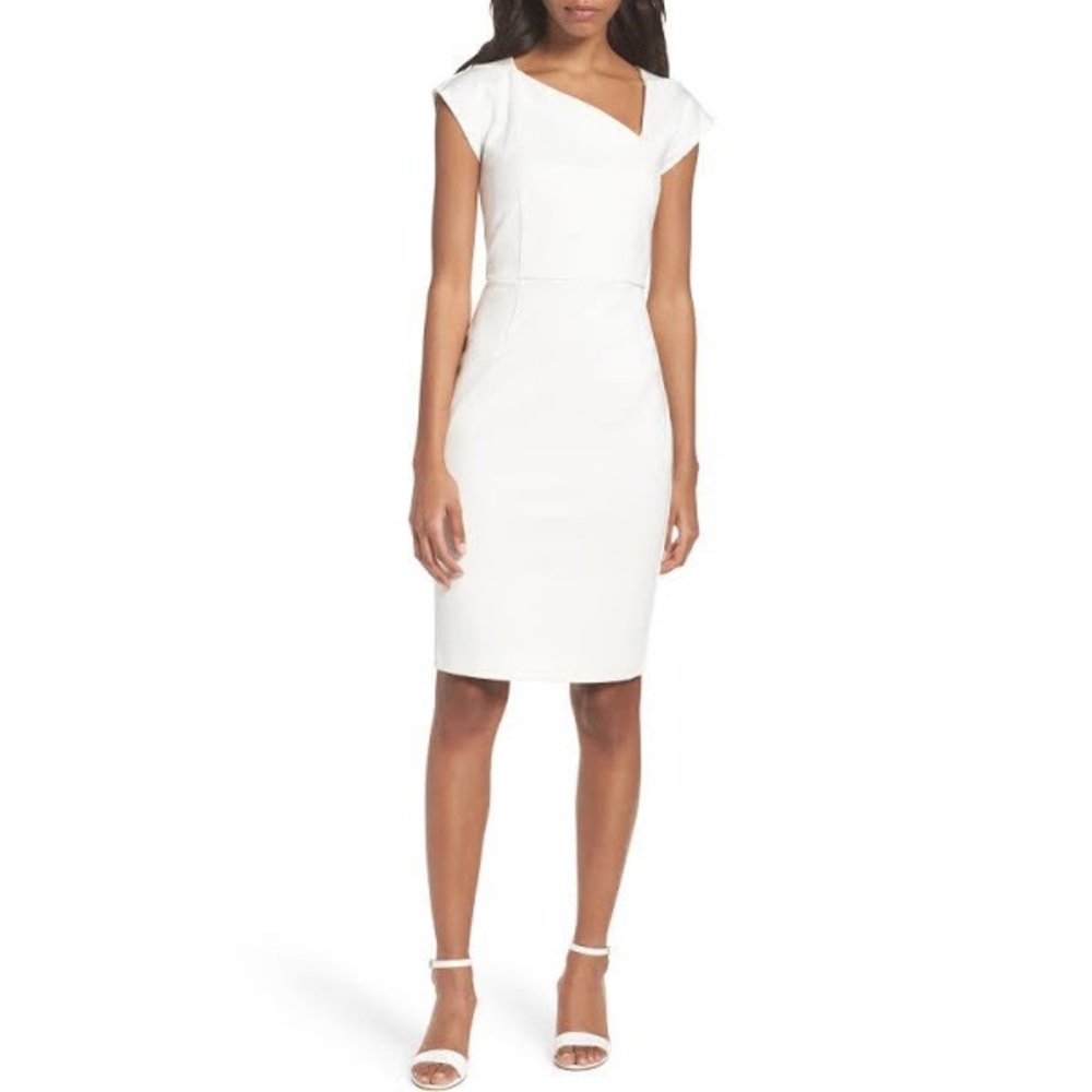French connection Lula slash neck sheath dress